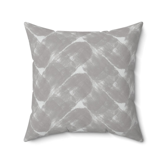 Greige Chevron Spun Polyester Pillow